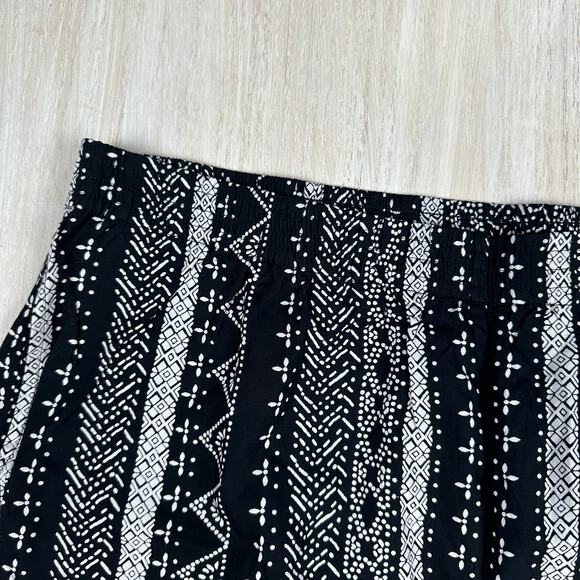 NWT Woman Within Black Batik Stripe Pull On Elastic Waist Wide Leg Pants 22W - Picture 6 of 15